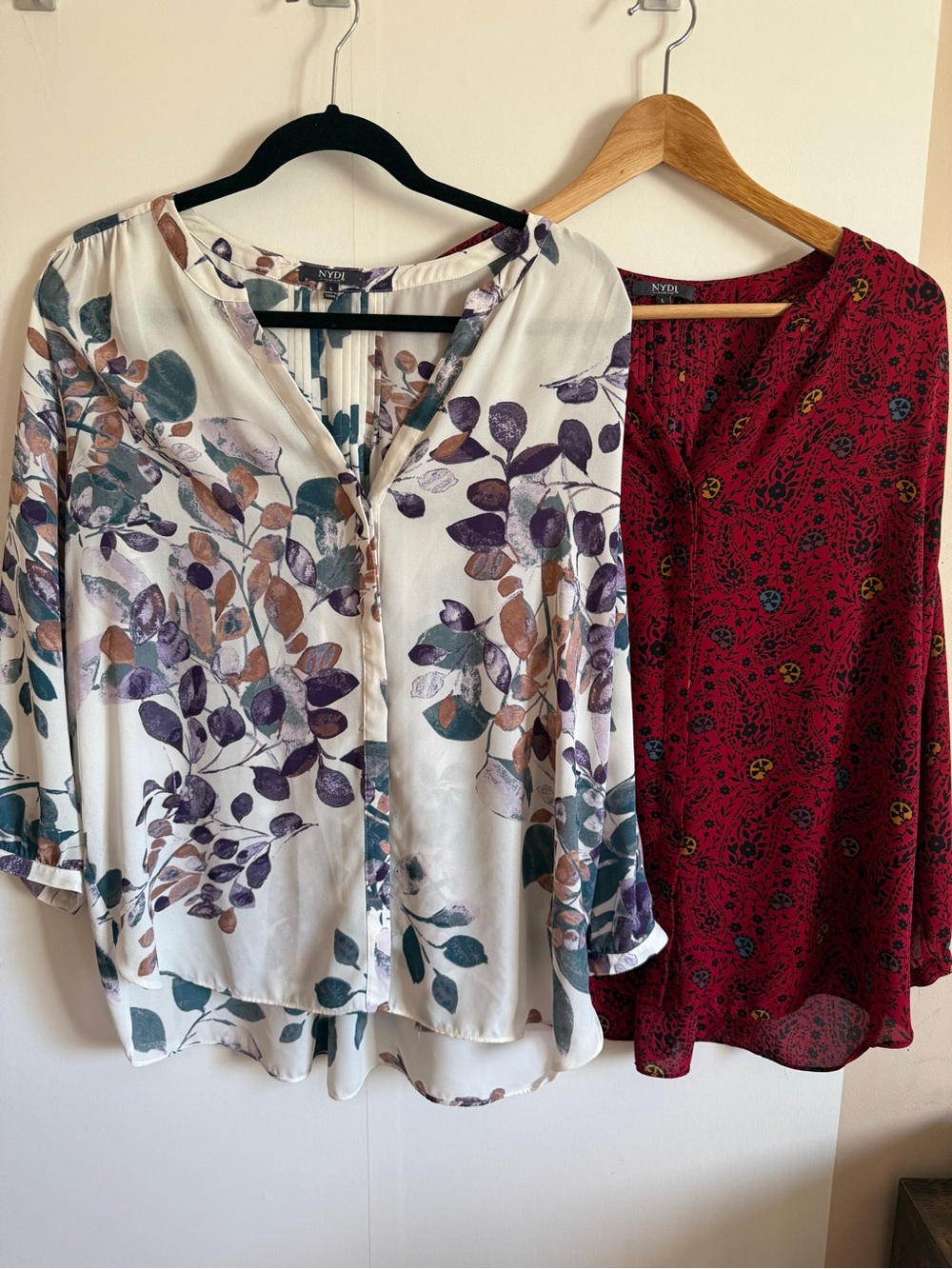 NYDJ Blouse Bundle Lot 2 Size L Work Office Tops Floral & Paisley